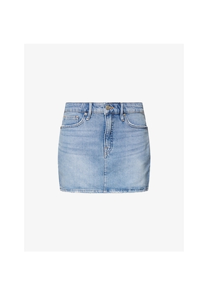 Womens Good American Good '90S High-Rise Denim Mini Skirt