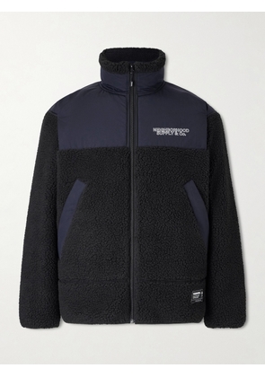 Neighborhood - Logo-Embroidered Shell-Trimmed Fleece Jacket - Men - Black - S