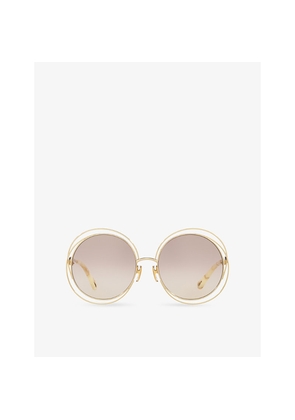 Chloe Ch0045S Round-Frame Metal Sunglasses