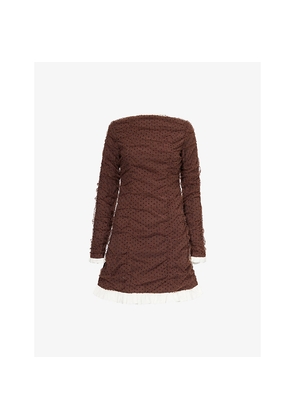 Womens Amy Lynn Edie Polka-Dot Woven Mini Dress