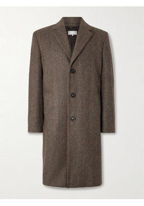 Maison Margiela - Oversized Padded Striped Herringbone Wool Coat - Men - Brown - IT 46