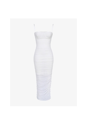 Womens House of CB Fornarina Gathered Mesh Midi Dress