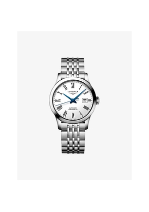 Mens Longines L2.321.4.11.6 Record Blue Steel Hands 30mm Stainless-Steel Automatic Watch