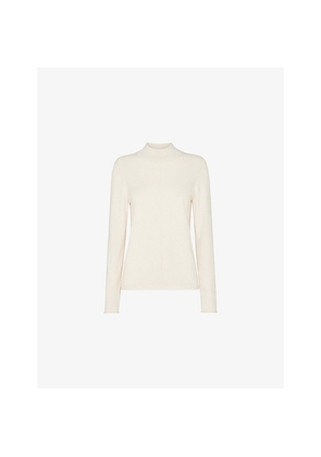 Womens Whistles Mira Funnel-Neck Cotton-Blend Jumper