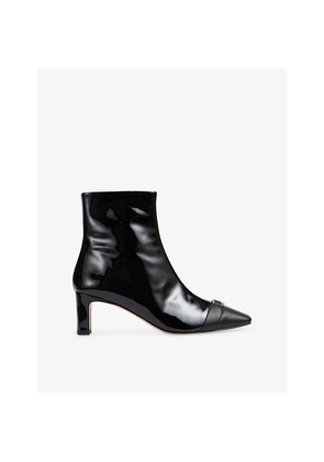 Womens LK Bennett Hylda Patent-Leather Heeled Ankle Boots