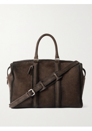 Officine Creative - Quentin 009 Airbrushed Suede Weekend Bag - Men - Brown