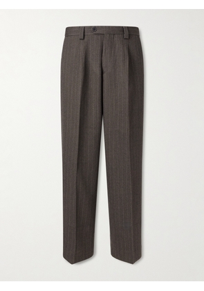 Enfants Riches Déprimés - Straight-Leg Pleated Pinstriped Virgin Wool Trousers - Men - Brown - IT 46