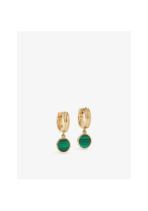 Womens Astley Clarke Stilla 18ct Yellow Gold Vermeil and Malachite Drop Huggies