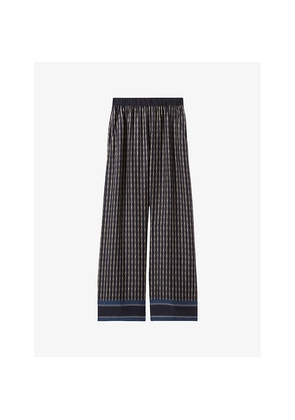Womens Claudie Pierlot Graphic-Print Wide-Leg Woven Trousers