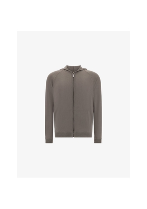 Mens Boggi Milano Fine-Knit Full-Zip Merino-Wool Hoody