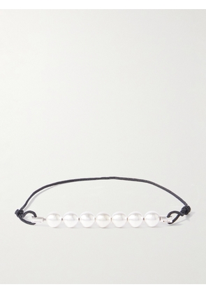 Le Gramme - 13g Beaded Sterling Silver and Cord Bracelet - Men - Silver