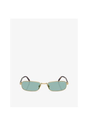 Prada Prb54S Rectangle-Frame Metal Sunglasses