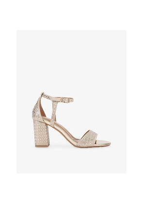 Womens KG Kurt Geiger Faryn Bling2 Crystal-Embellished Faux-Leather Block-Heel Sandals