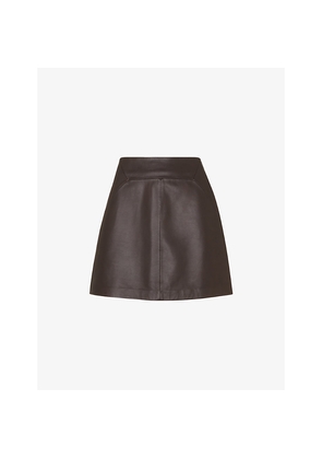 Womens Whistles A-Line High-Rise Leather Mini Skirt