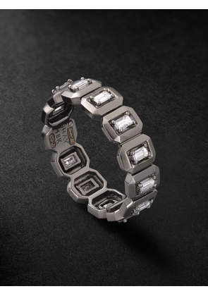 SHAY - Bezel & Beyond 18-Karat Blackened Gold Diamond Ring - Men - Black - 9