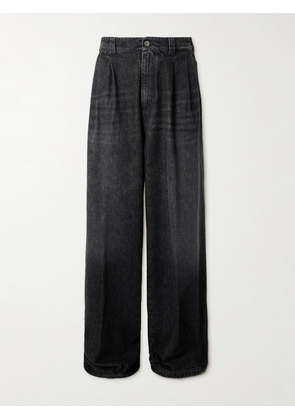 Maison Margiela - Pleated Wide-Leg Jeans - Men - Black - IT 46