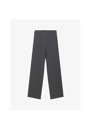 Womens Joseph Sahel Straight-Leg High-Rise Silk Trousers
