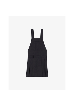 Womens Claudie Pierlot Pinafore Pleated Wool-Blend Mini Dress