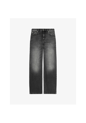 Womens The Kooples Faded-Wash Wide-Leg High-Rise Jeans