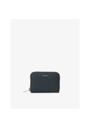 Womens Sandro Zippd Cord Leather Wallet