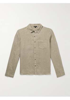 James Perse - Garment-Dyed Linen Shirt - Men - Green - 1