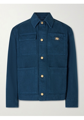 Versace - Embellished Cotton-Canvas Blouson Jacket - Men - Blue - IT 46