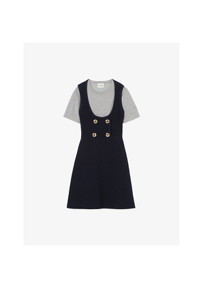 Womens Claudie Pierlot T-Shirt Stretch-Knit Mini Dress