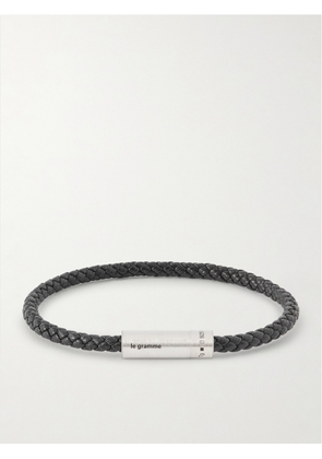 Le Gramme - 7g Sterling Silver and Leather Cable Bracelet - Men - Black - 17