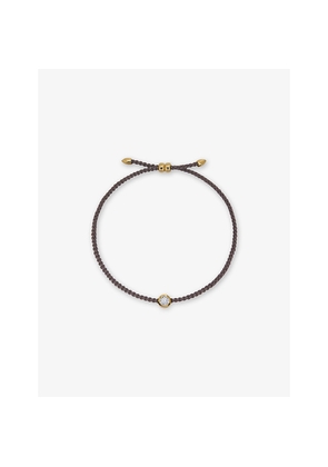 Womens Monica Vinader Round Solitaire 18ct Yellow Gold Vermeil and 0.06ct Lab Grown Diamond Cord Bracelet
