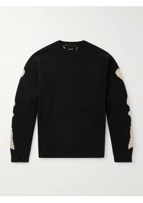 KAPITAL - Oversized Intarsia Wool Sweater - Men - Black - 1