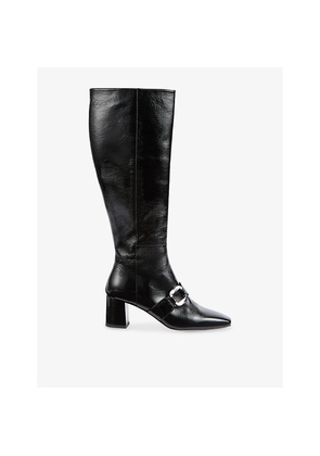Womens LK Bennett Gigi Patent-Leather Heeled Knee-High Boots