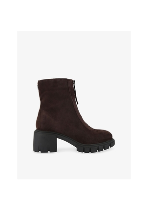 Womens Carvela Ignite Zip Heeled Suede Ankle Boots