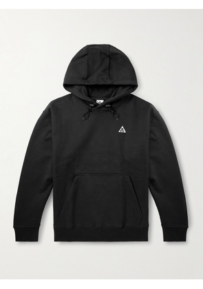 Nike - ACG Tuff Fleece Oversized Logo-Embroidered Cotton-Blend Therma-FIT Hoodie - Men - Black - XS
