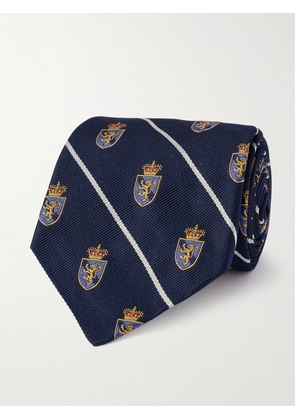 Polo Ralph Lauren - Club 9cm Embroidered Striped Silk-Twill Tie - Men - Blue