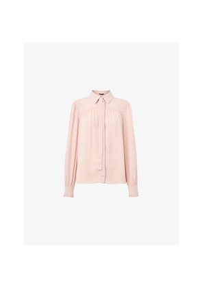 Womens Whistles Tie-Detail Crepe Woven Blouse
