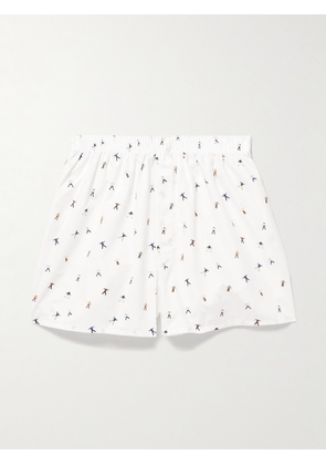 Sunspel - Printed Cotton Boxer Shorts - Men - White - S
