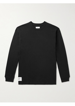 WTAPS - Sign Logo-Appliquéd Cotton-Jersey T-Shirt - Men - Black - S