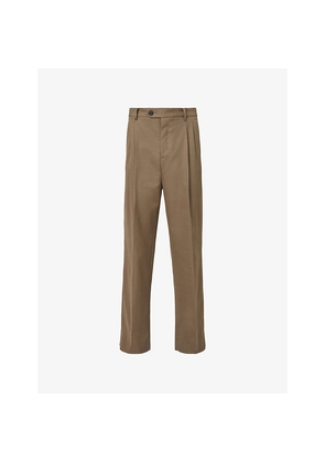 Mens Allsaints Tallis Straight-Leg Cotton and Wool-Blend Trousers