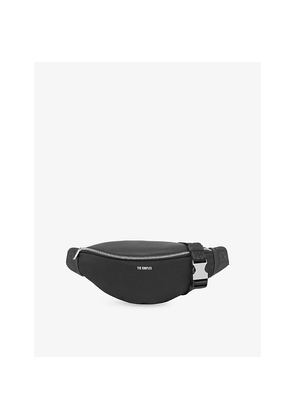Mens The Kooples Branded Leather and Canvas Belt Bag