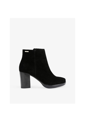 Womens Carvela Silver Suede Heeled Ankle Boots