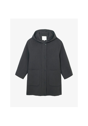 Mens The White Company Hooded Double-Faced Wool-Blend Coat