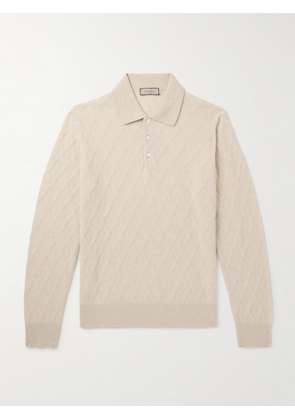 Canali - Cable-Knit Wool and Cashmere-Blend Polo Shirt - Men - Neutrals - IT 46