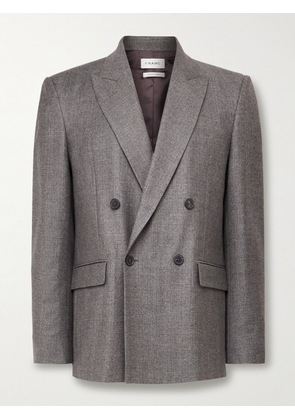 FRAME - Double-Breasted Virgin Wool-Flannel Suit Jacket - Men - Gray - UK/US 40