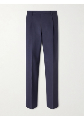 Boglioli - Straight-Leg Pleated Wool-Blend Trousers - Men - Blue - IT 46