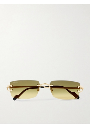 Cartier Eyewear - Signature Square-Frame Rimless Gold-Tone Sunglasses - Men - Gold
