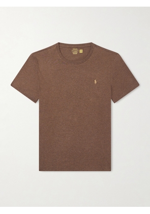 Polo Ralph Lauren - Slim-Fit Logo-Embroidered Cotton-Jersey T-Shirt - Men - Brown - XS