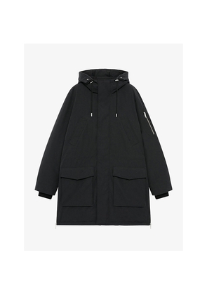 Mens The Kooples Hooded Multi-Pocket Shell Parka