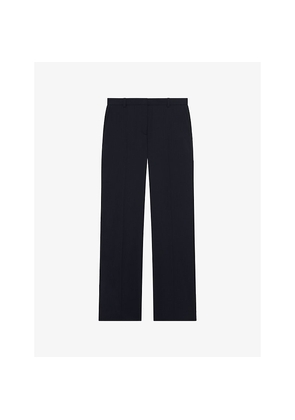 Womens The Kooples Straight-Leg Mid-Rise Wool Trousers