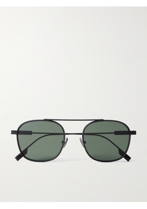 Zegna - Round-Frame Metal Sunglasses - Men - Black