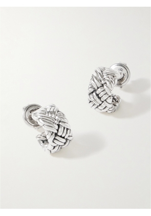 Bottega Veneta - Intrecciato Small Sterling Silver Earrings - Men - Silver